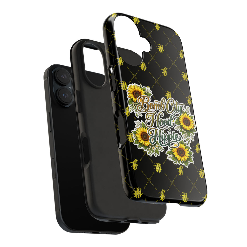 Tough Phone Case — "Bomb City Hood Hippie" Sunflower Protective Phone Cover