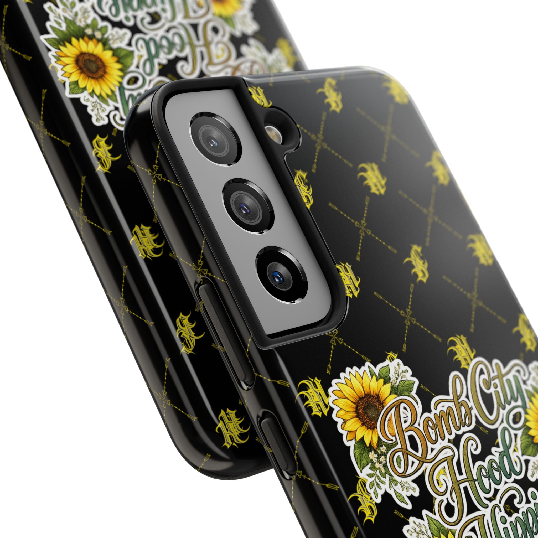 Tough Phone Case — "Bomb City Hood Hippie" Sunflower Protective Phone Cover