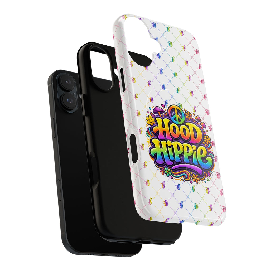 Hood Hippie Tough Magnetic Phone Case — Retro Peace Sign Floral iPhone Cover