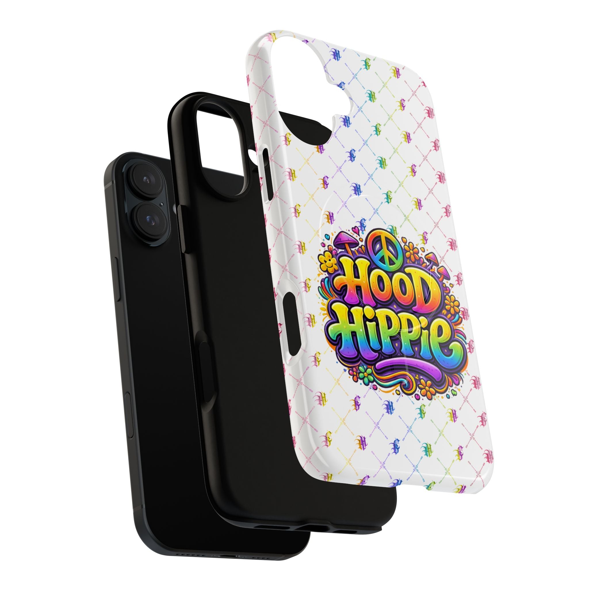 Hood Hippie Tough Magnetic Phone Case — Retro Peace Sign Floral iPhone Cover