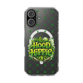 Clear Magnetic Phone Case — 'Hood Hippie' Green Cannabis Graphic