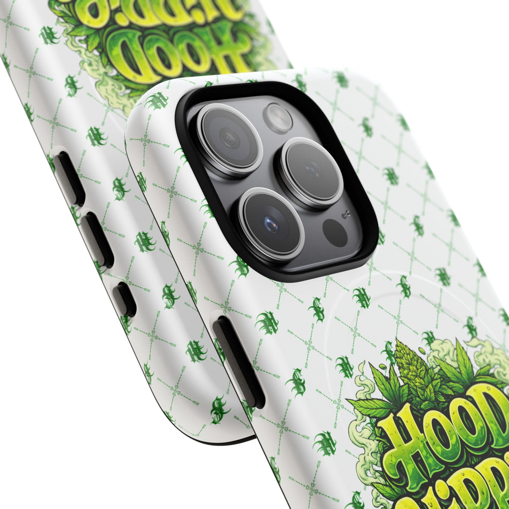 Hood Hippie Tough Magnetic Phone Case — Green Leaf Stash Design