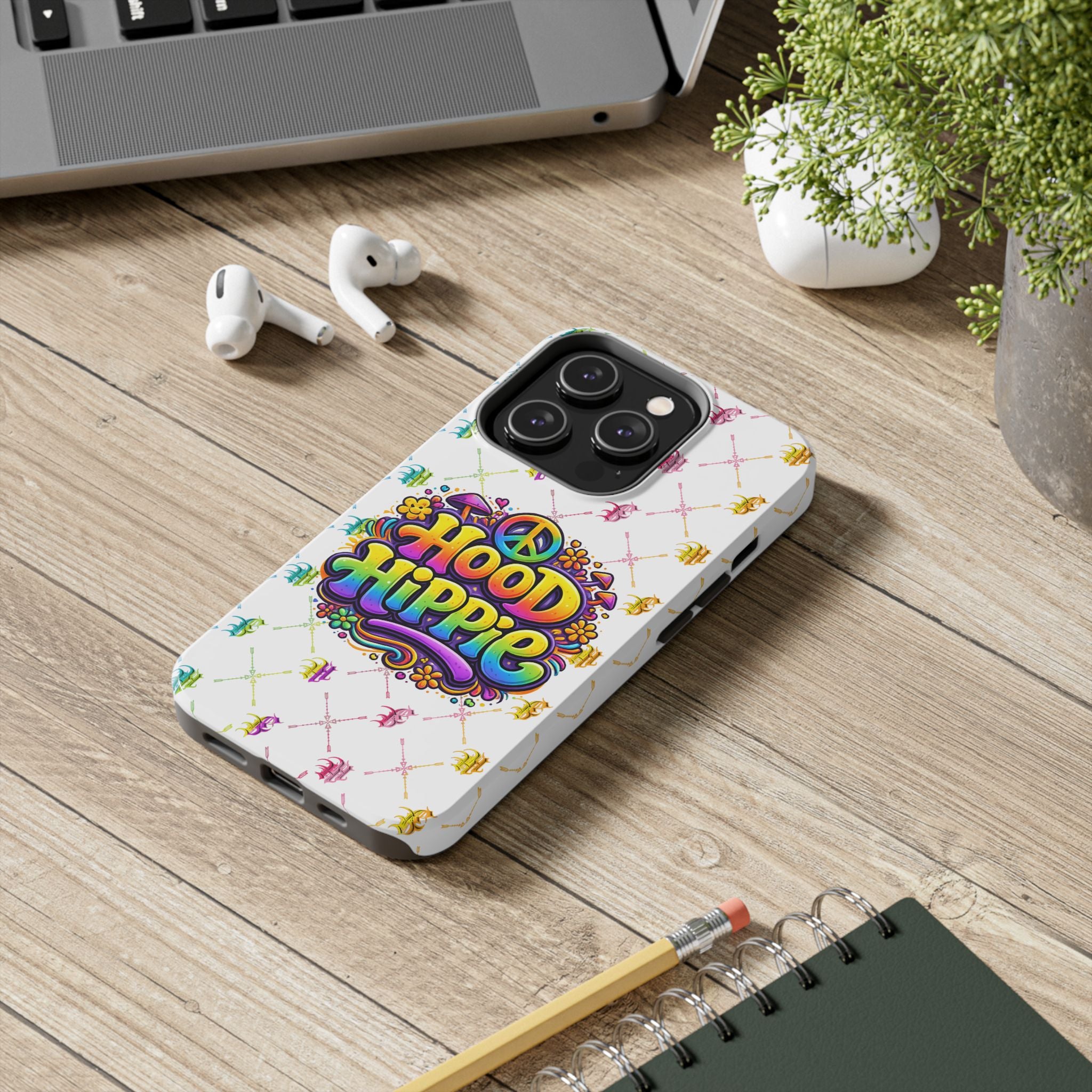 Bomb City Hood Hippie Tough Phone Case — Retro Peace Sign Floral iPhone Cover