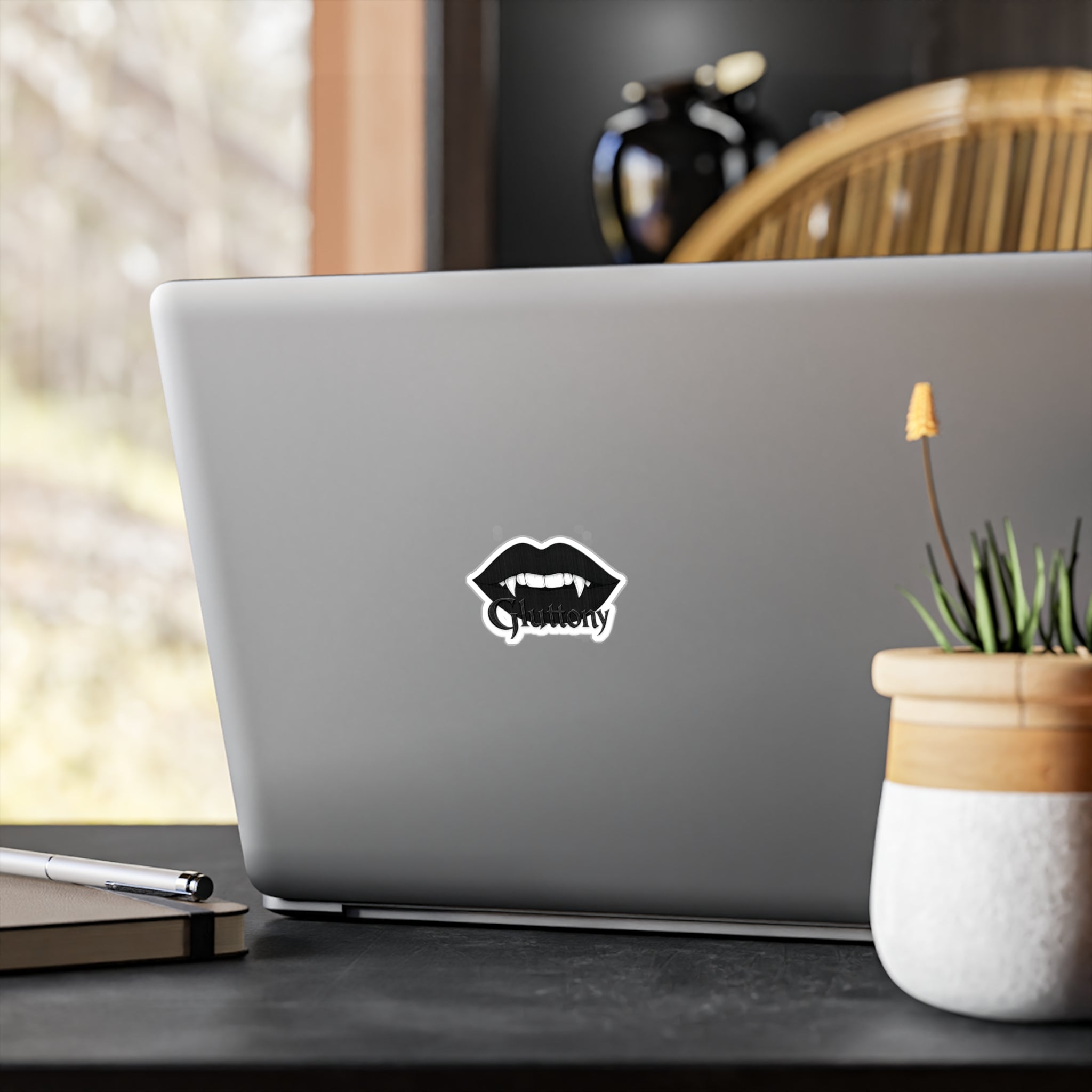 Vampire Lips 'Gluttony' Kiss-Cut Vinyl Sticker — Gothic Vampire Decal