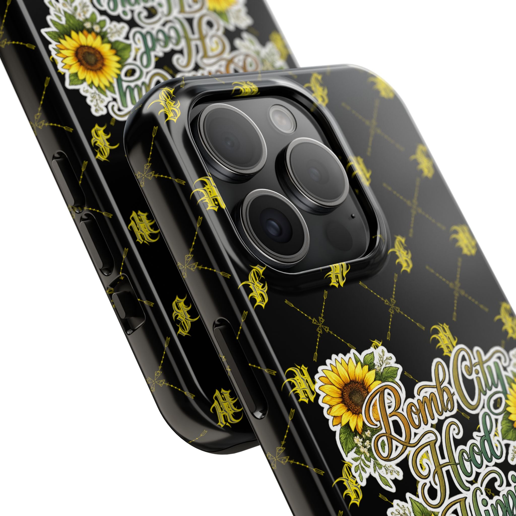 Tough Phone Case — "Bomb City Hood Hippie" Sunflower Protective Phone Cover