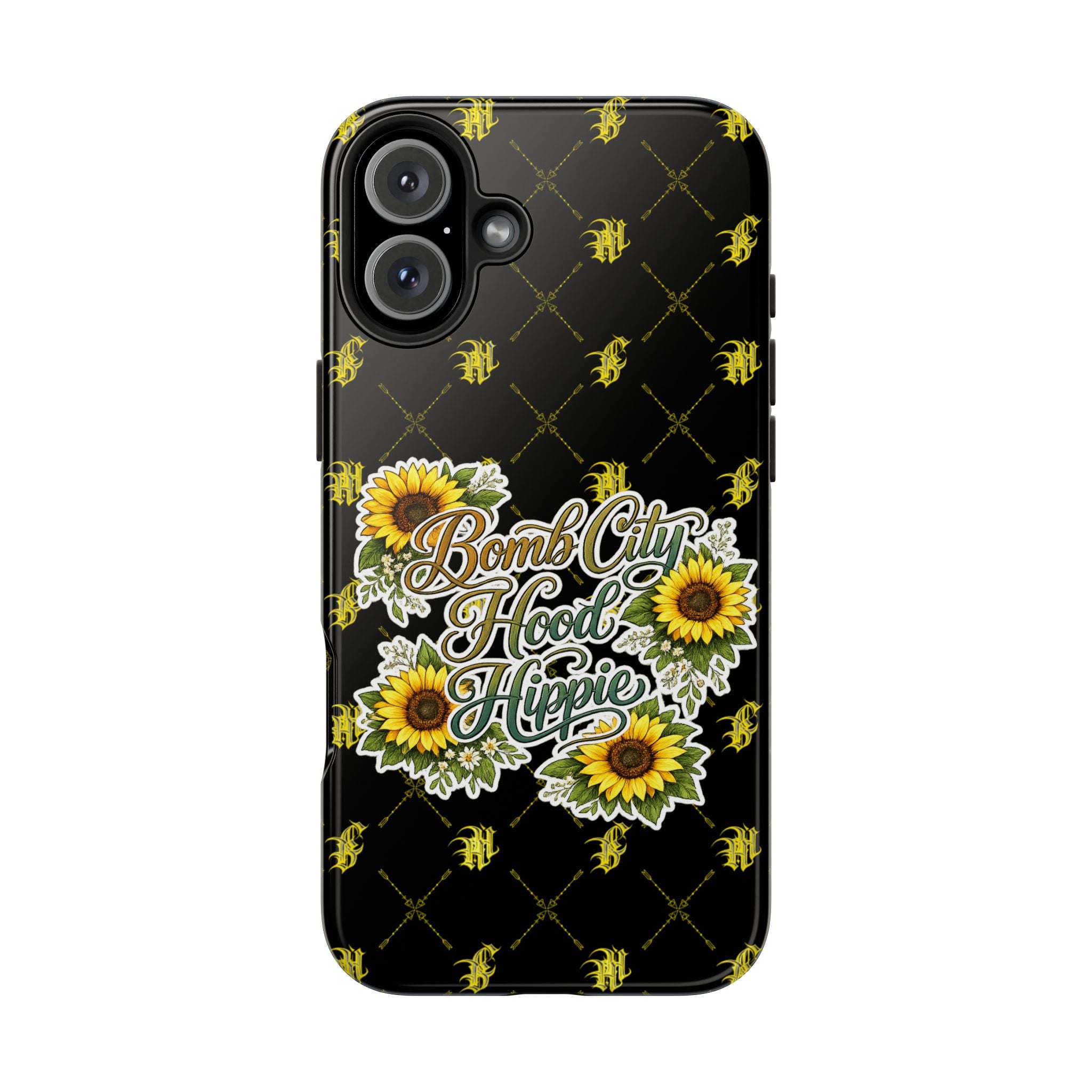 Tough Phone Case — "Bomb City Hood Hippie" Sunflower Protective Phone Cover