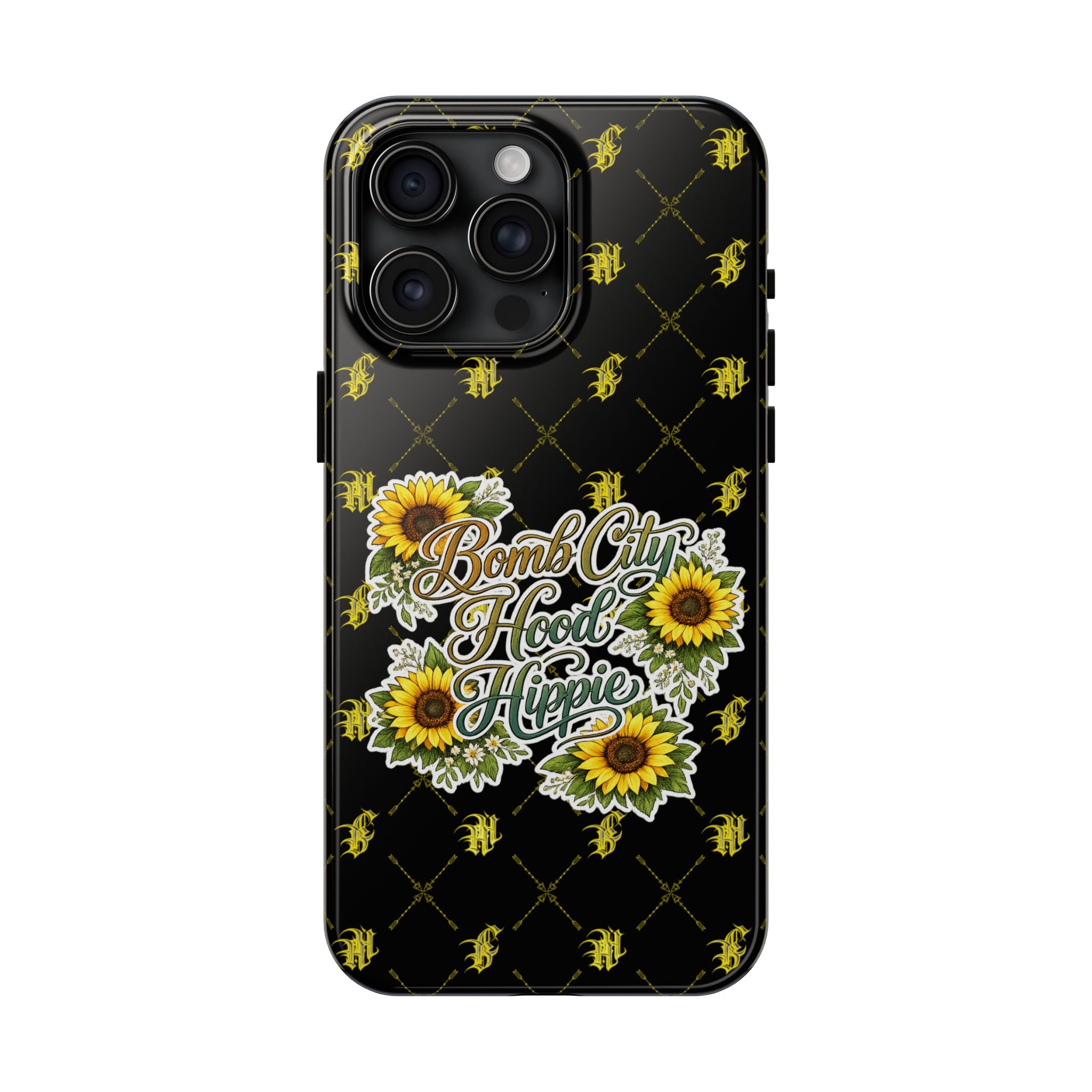 Tough Phone Case — "Bomb City Hood Hippie" Sunflower Protective Phone Cover