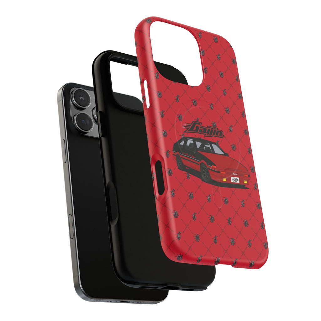 Red Retro Drift Car Tough Magnetic Phone Case — "Gajin" Graphic