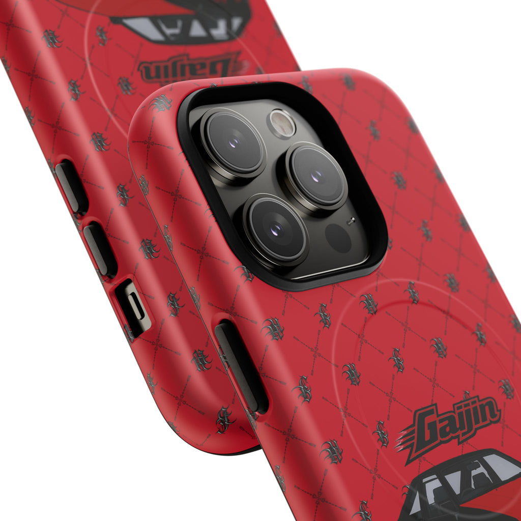 Red JDM Drift Car Magnetic Phone Case — 'Gaijin' Retro Racing Design