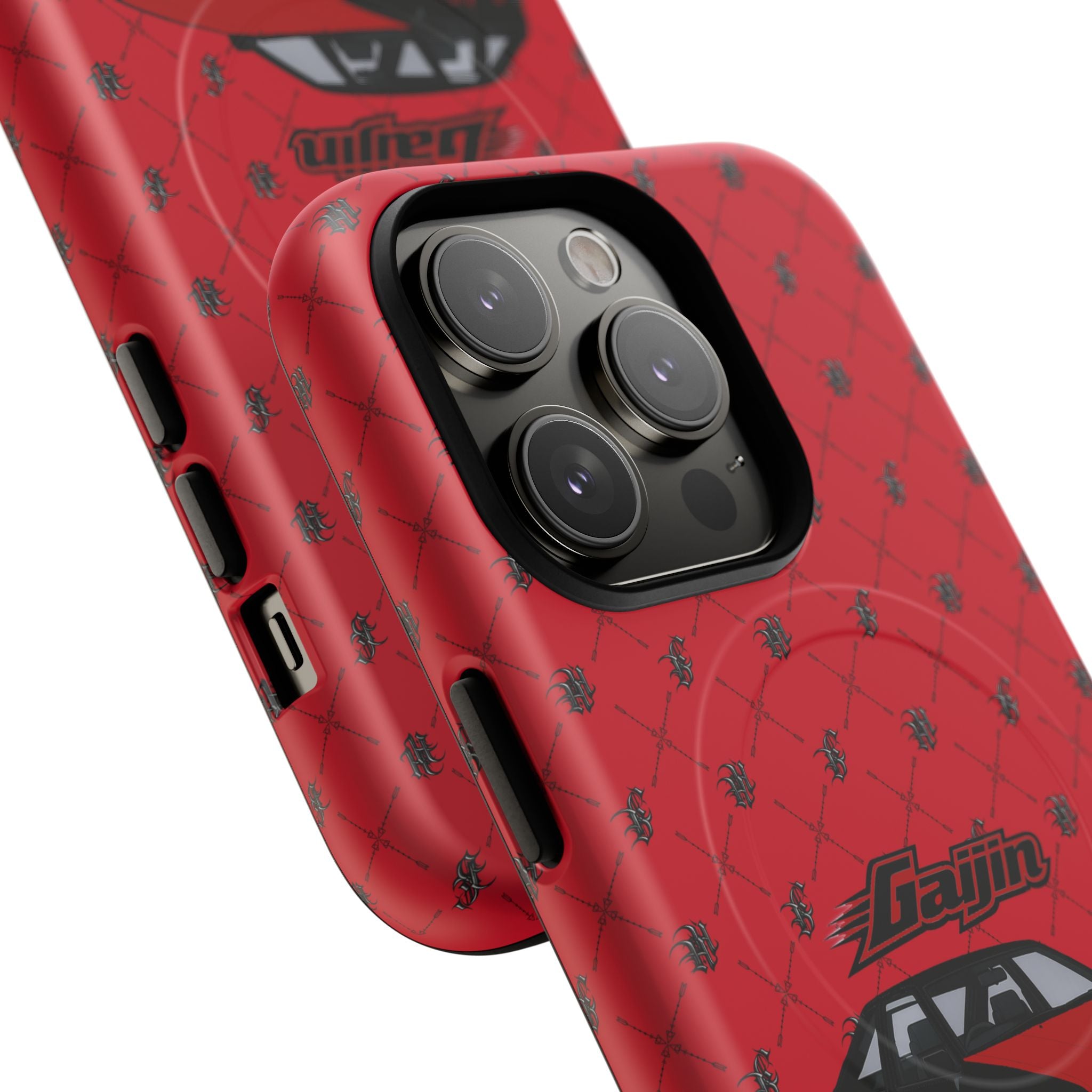 Red JDM Drift Car Magnetic Phone Case — 'Gaijin' Retro Racing Design