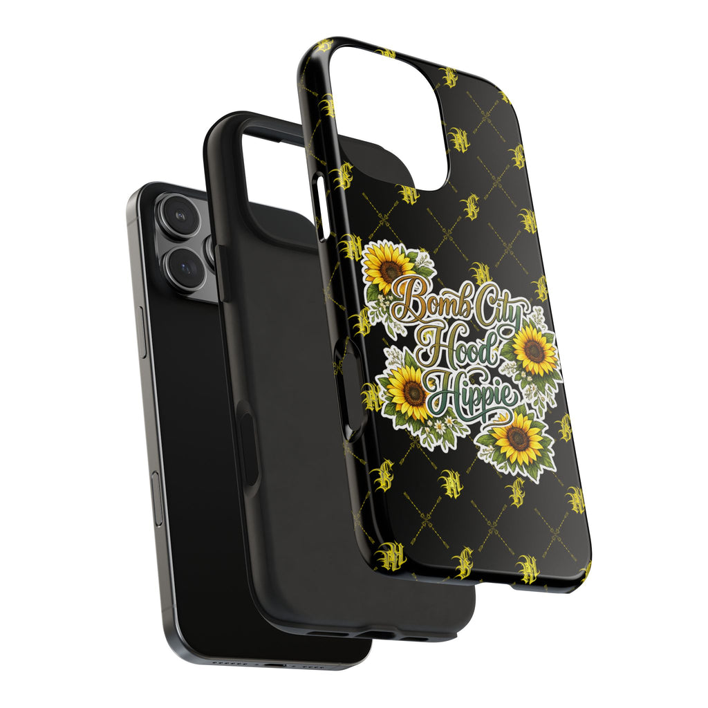 Tough Phone Case — "Bomb City Hood Hippie" Sunflower Protective Phone Cover
