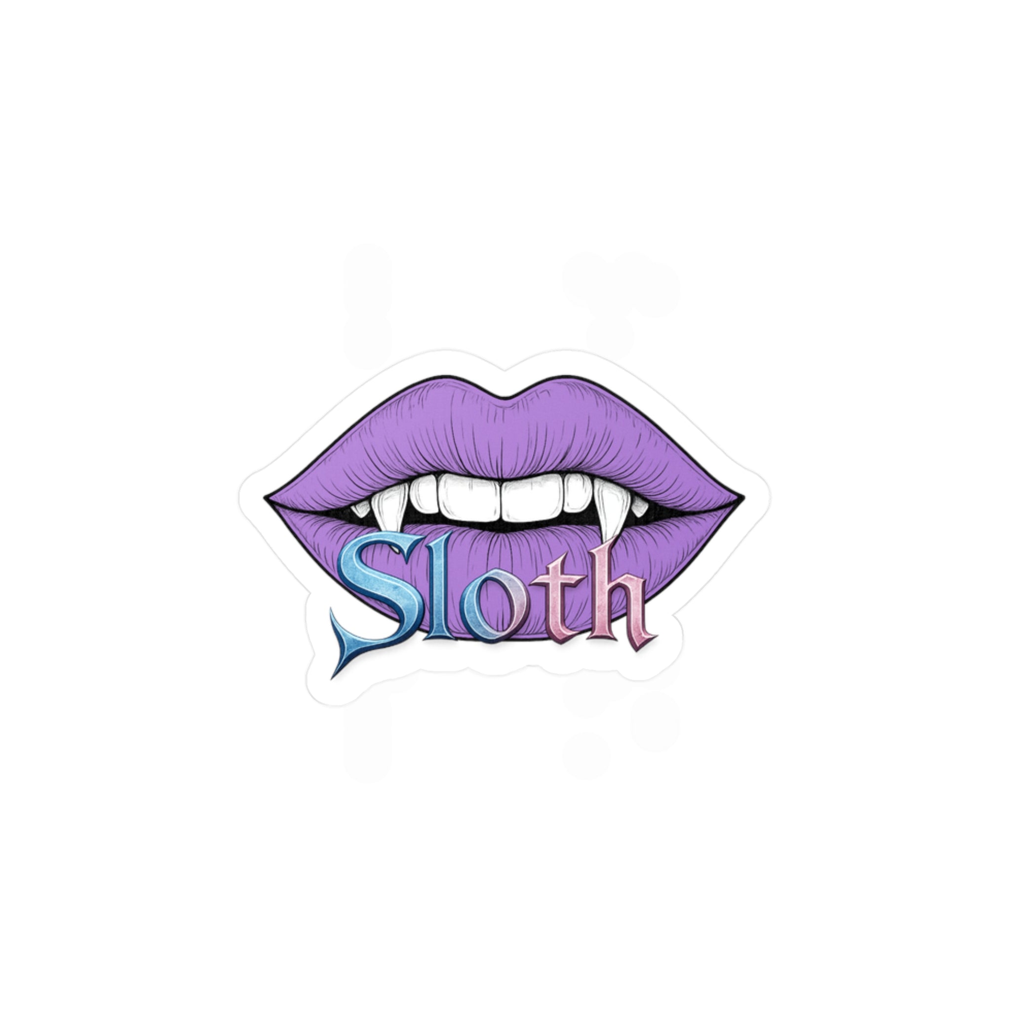 Vampire Lip 'Sloth' Kiss-Cut Vinyl Sticker — Cute Gothic Vampire Decal