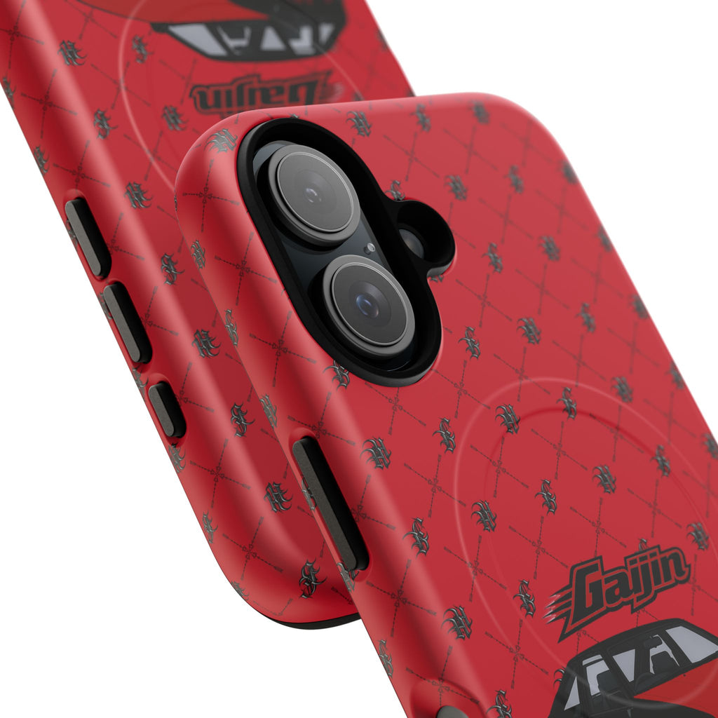 Red JDM Drift Car Magnetic Phone Case — 'Gaijin' Retro Racing Design