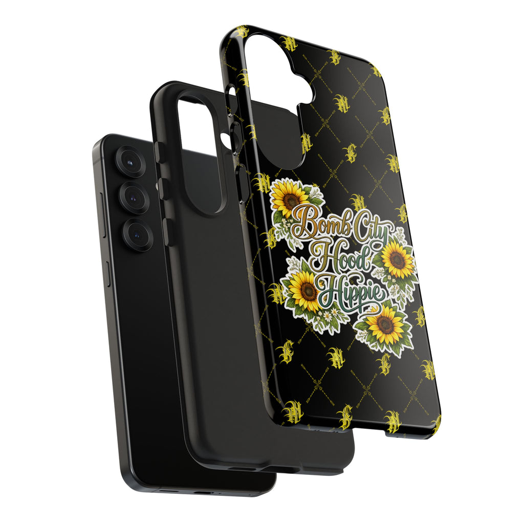 Tough Phone Case — "Bomb City Hood Hippie" Sunflower Protective Phone Cover
