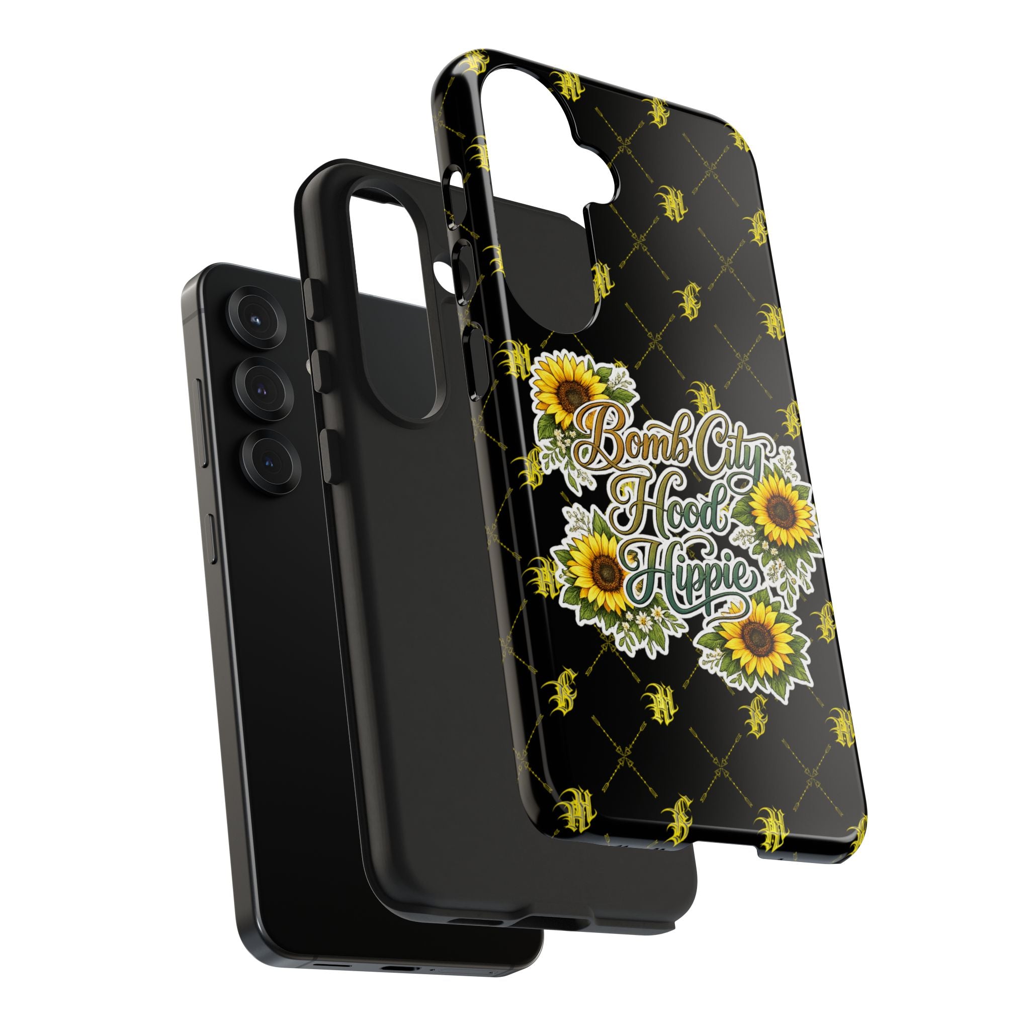 Tough Phone Case — "Bomb City Hood Hippie" Sunflower Protective Phone Cover