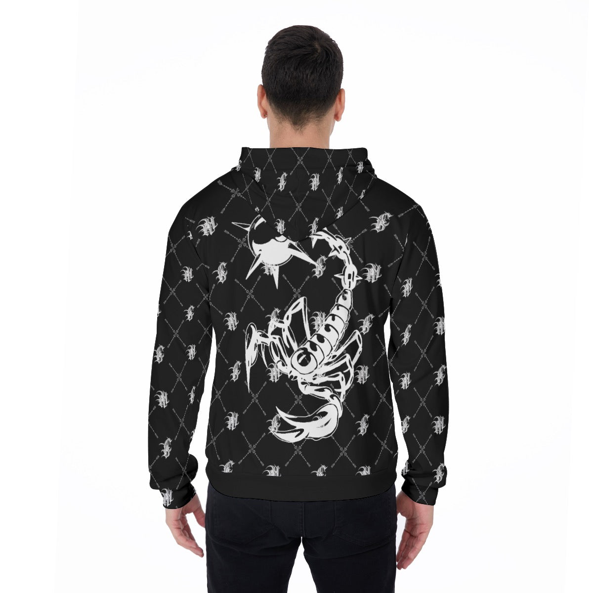Bomb City Hood Hippie Scorpion All-Over Print Men's Thicken Pullover Hoodie