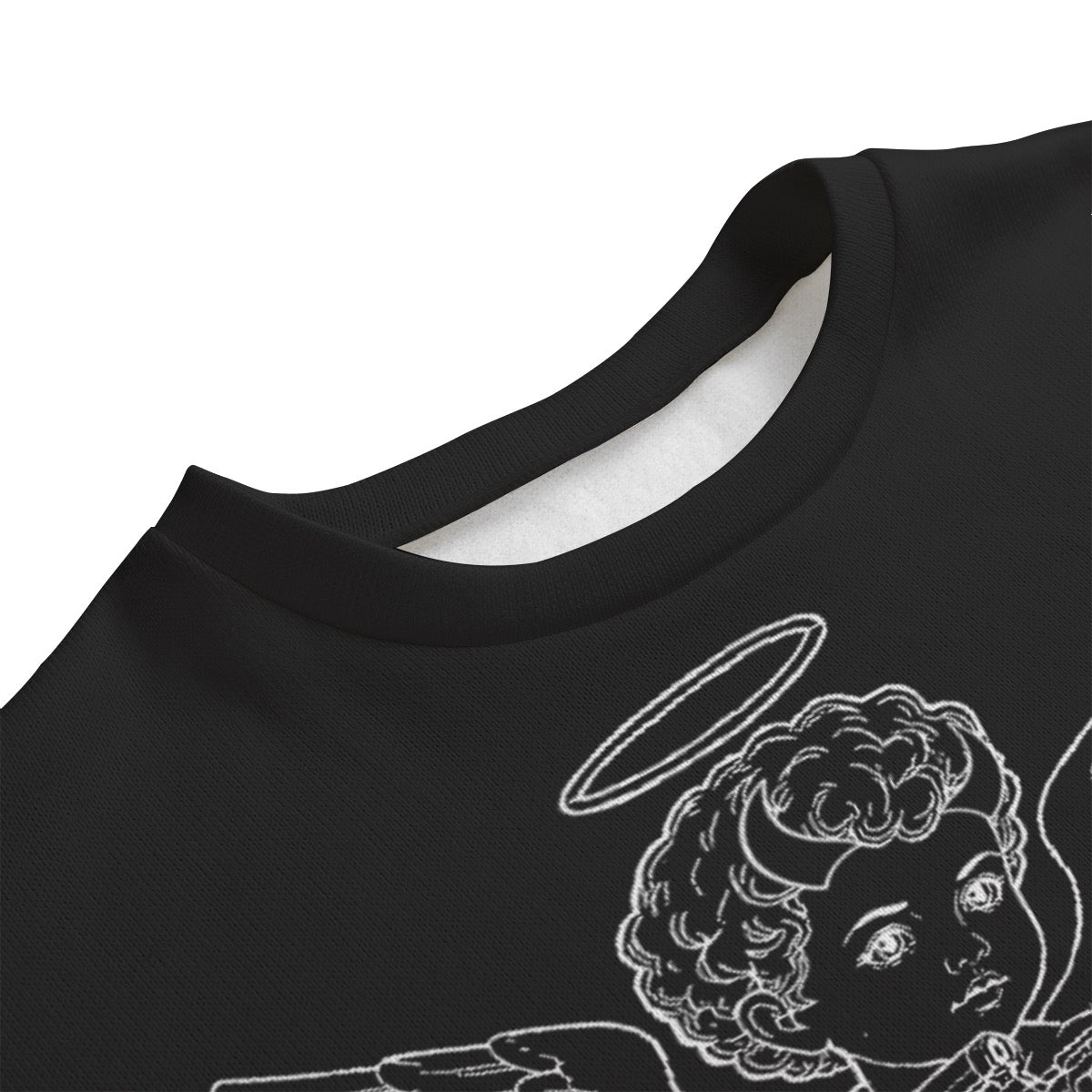 All-Over Print Unisex Drop-shoulder Knitted Fleece Sweater