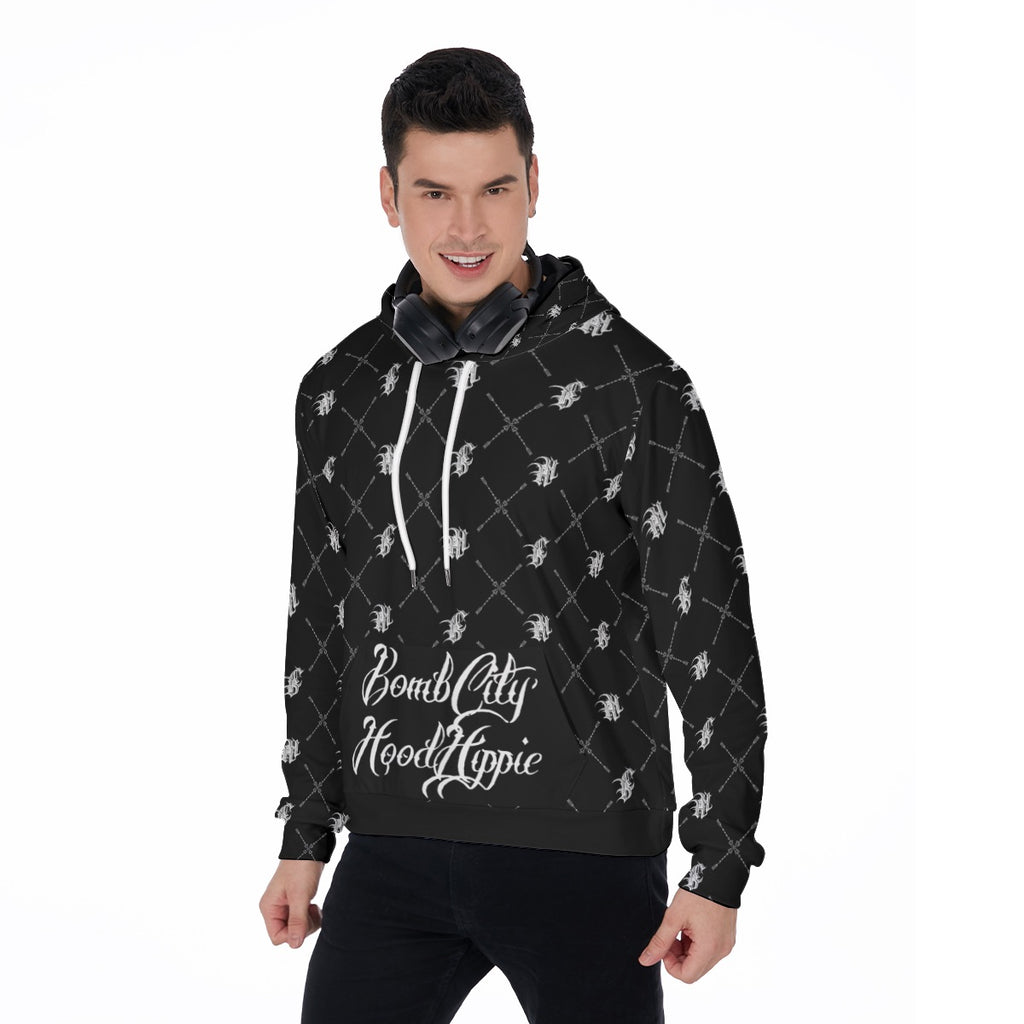 Bomb City Hood Hippie Scorpion All-Over Print Men's Thicken Pullover Hoodie