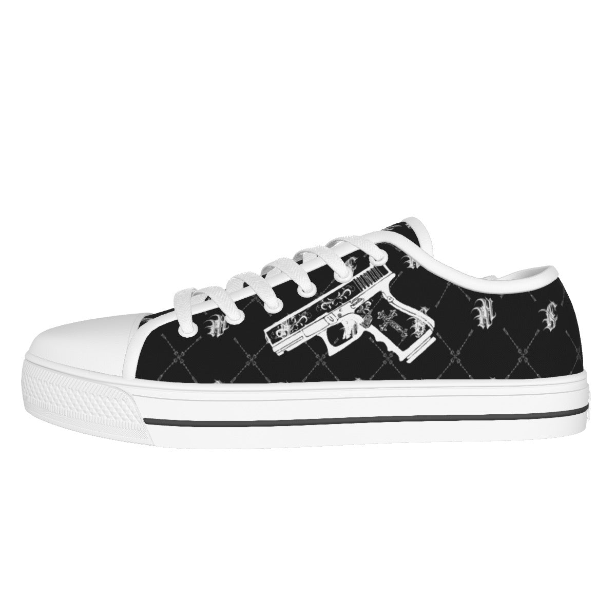 All-over Print Women's White Sole Canvas Shoes