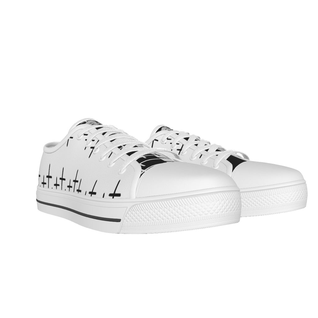 All-over Print Women's White Sole Canvas Shoes