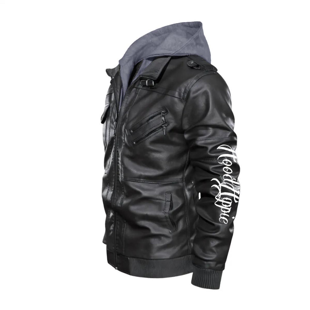 Men's Zip Leather Jacket |DTF
