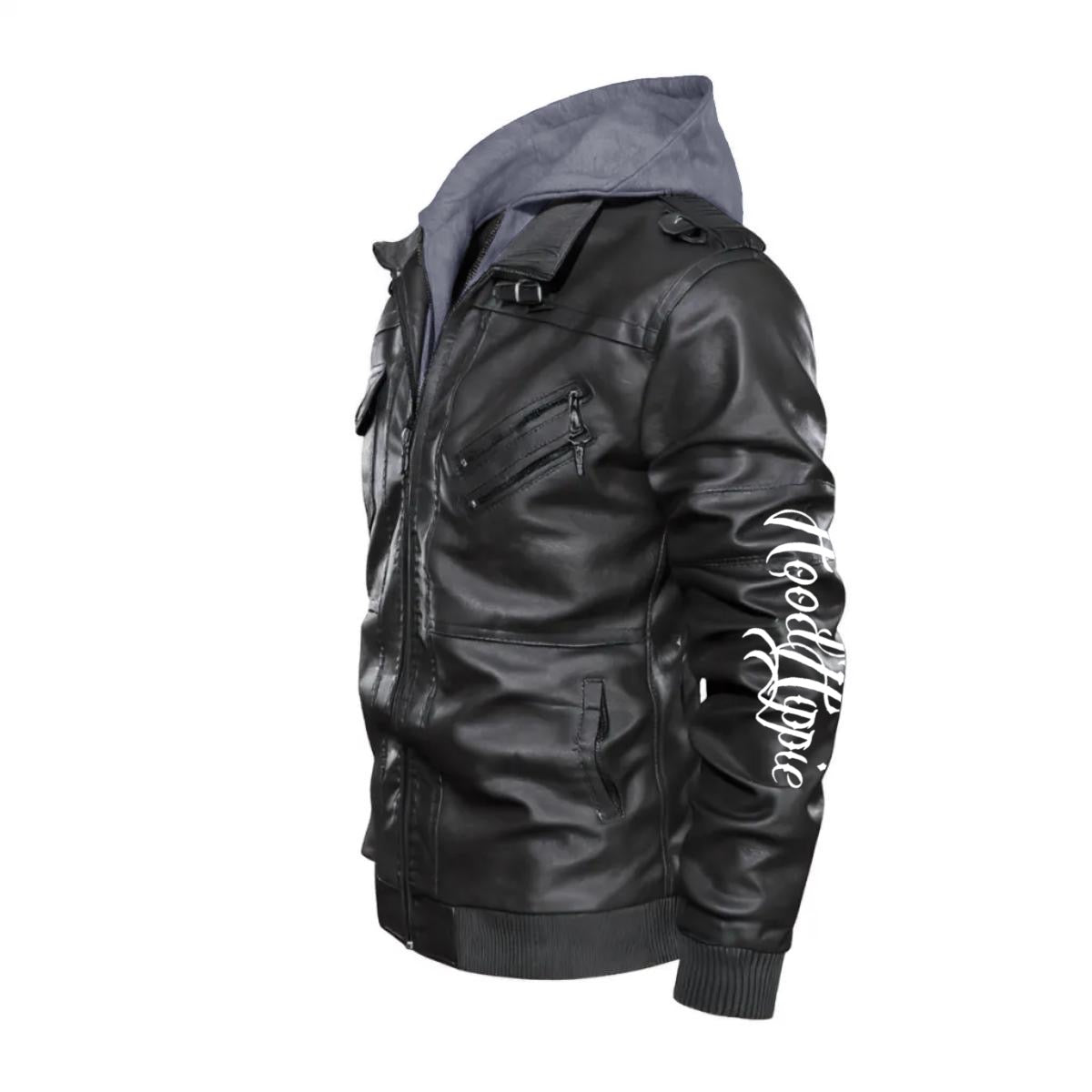 Men's Zip Leather Jacket |DTF