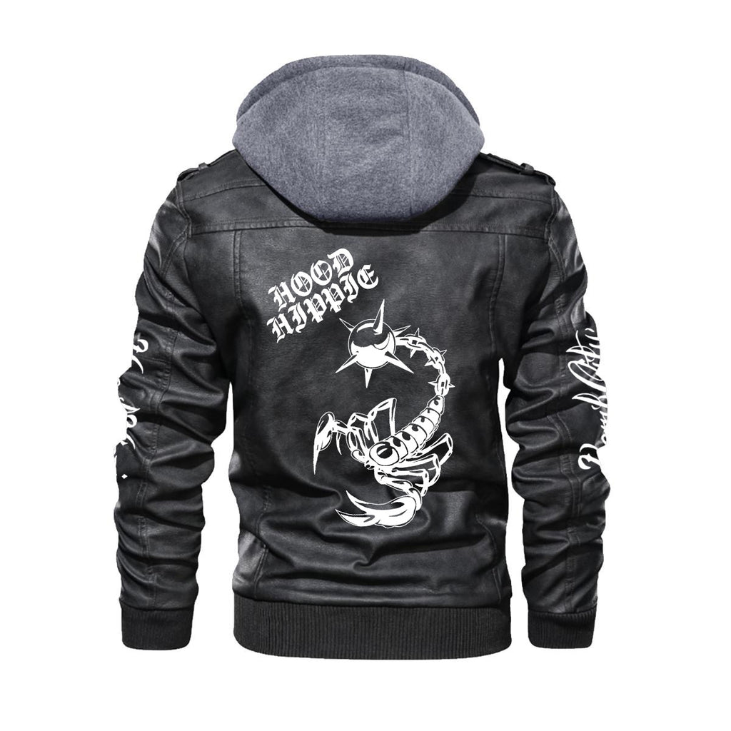 Men's Zip Leather Jacket |DTF