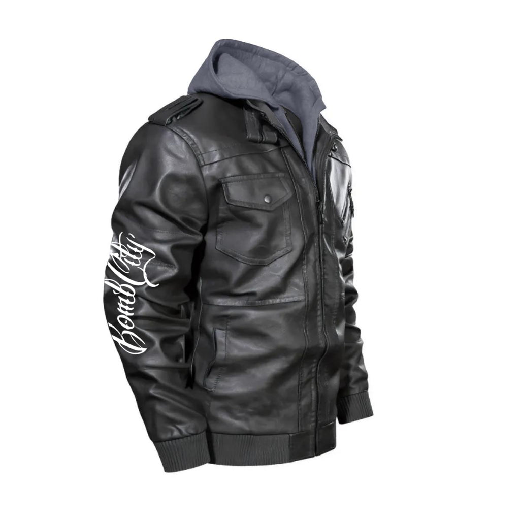 Men's Zip Leather Jacket |DTF