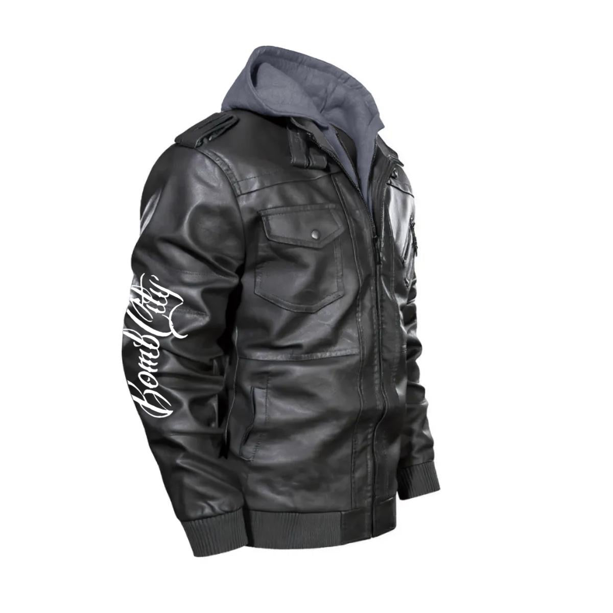 Men's Zip Leather Jacket |DTF