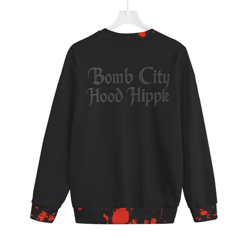 All-Over Print Unisex Drop-shoulder Knitted Fleece Sweater