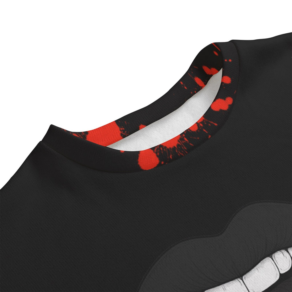 All-Over Print Unisex Drop-shoulder Knitted Fleece Sweater