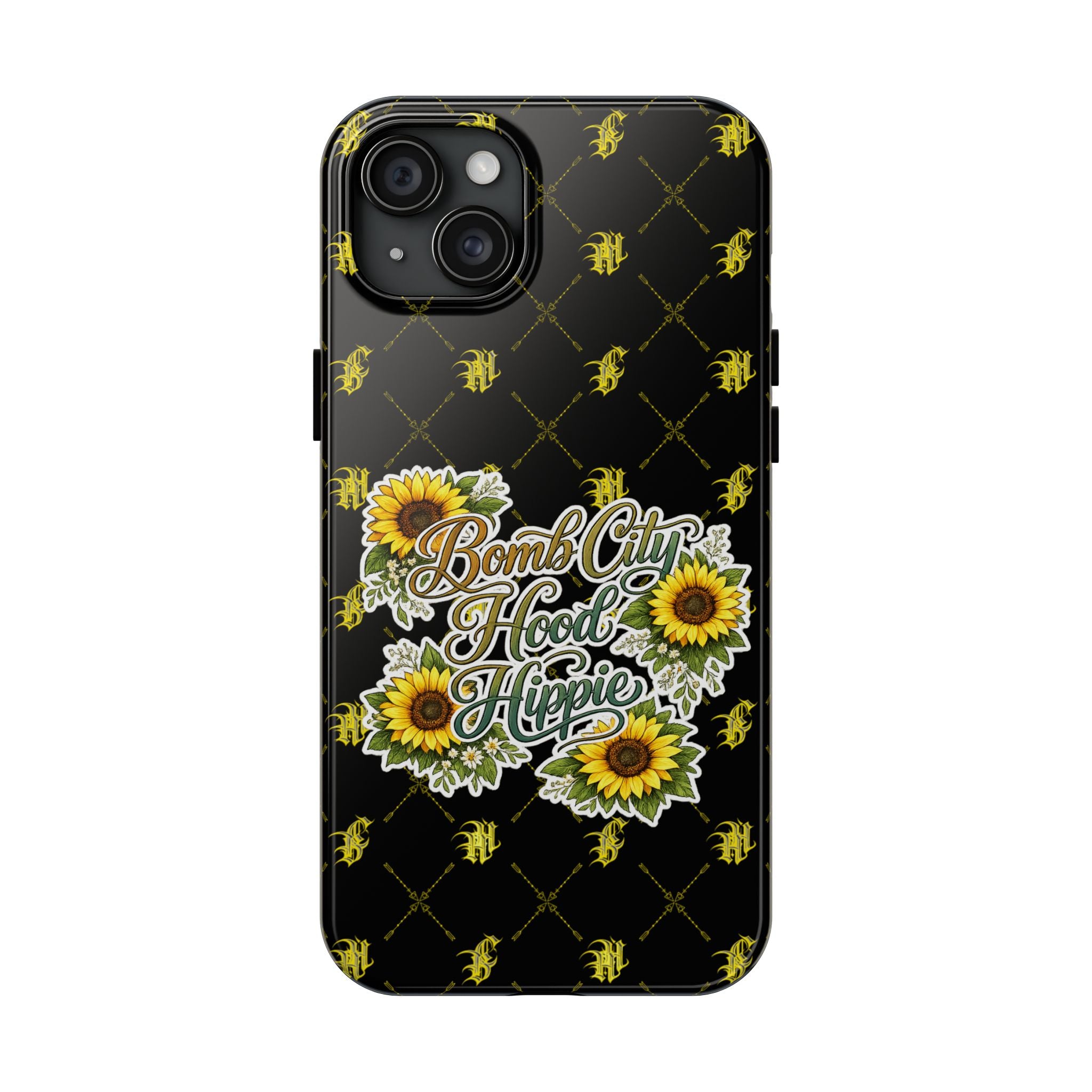 Tough Phone Case — "Bomb City Hood Hippie" Sunflower Protective Phone Cover