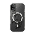 Clear Magnetic Phone Case — Monochrome Floral Ring Design