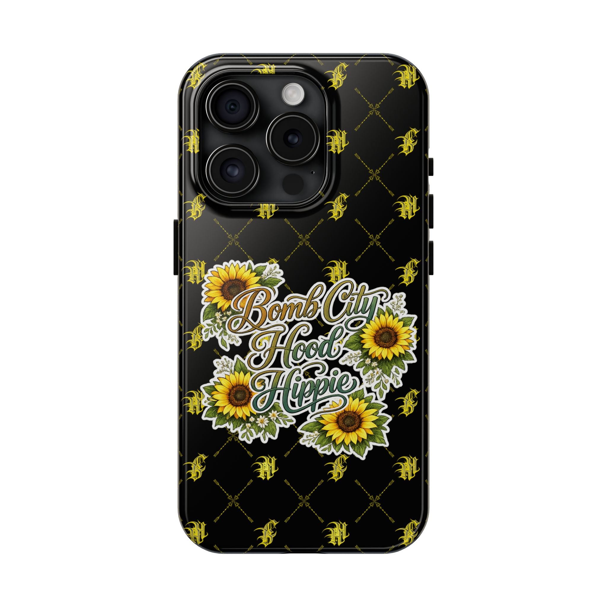 Tough Phone Case — "Bomb City Hood Hippie" Sunflower Protective Phone Cover
