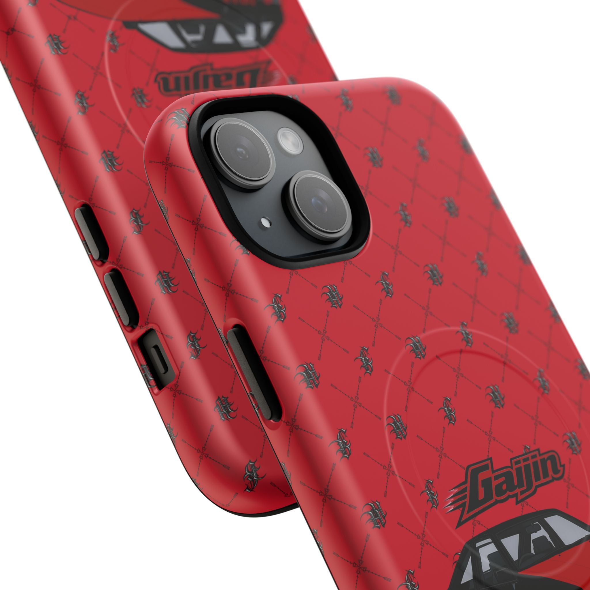 Red JDM Drift Car Magnetic Phone Case — 'Gaijin' Retro Racing Design