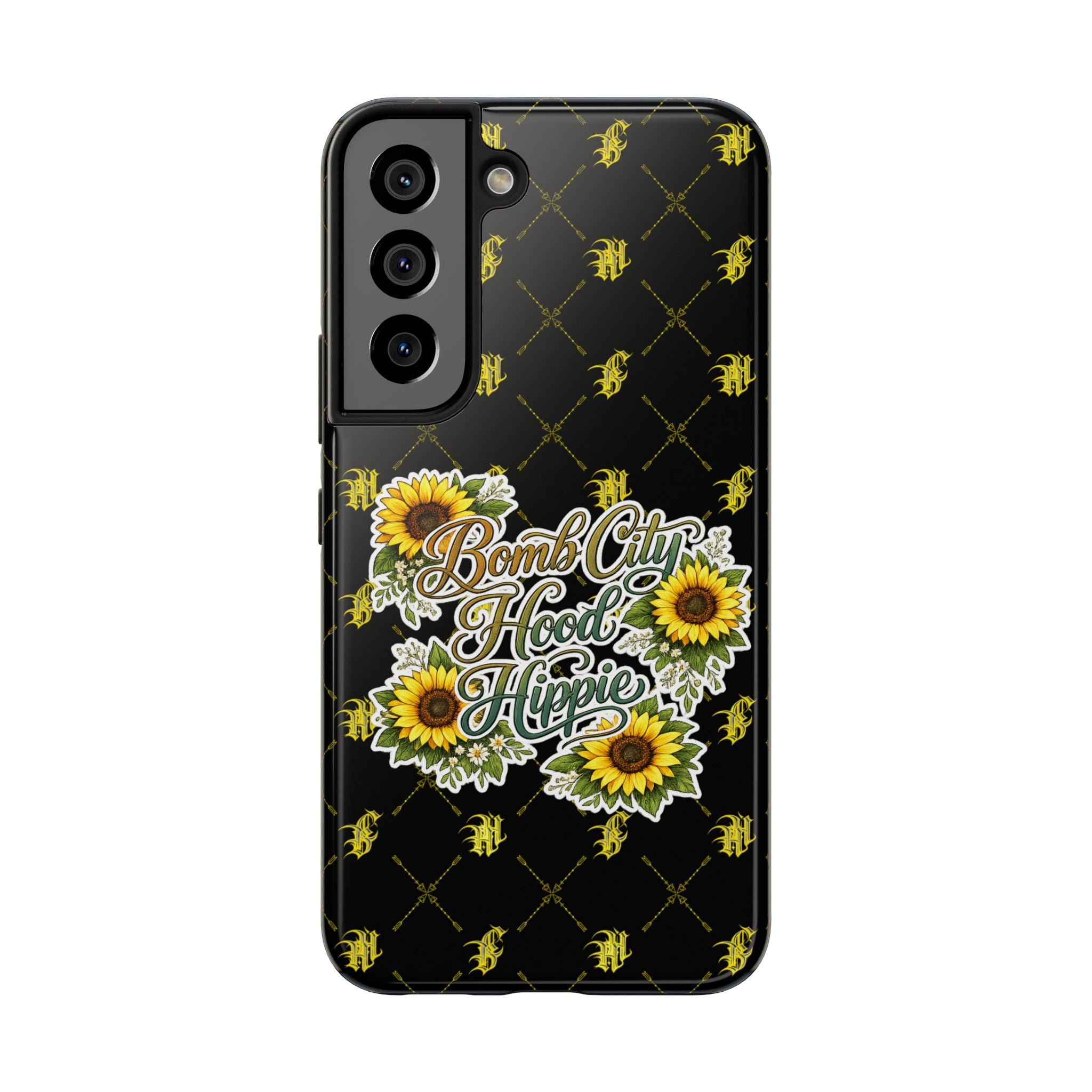 Tough Phone Case — "Bomb City Hood Hippie" Sunflower Protective Phone Cover