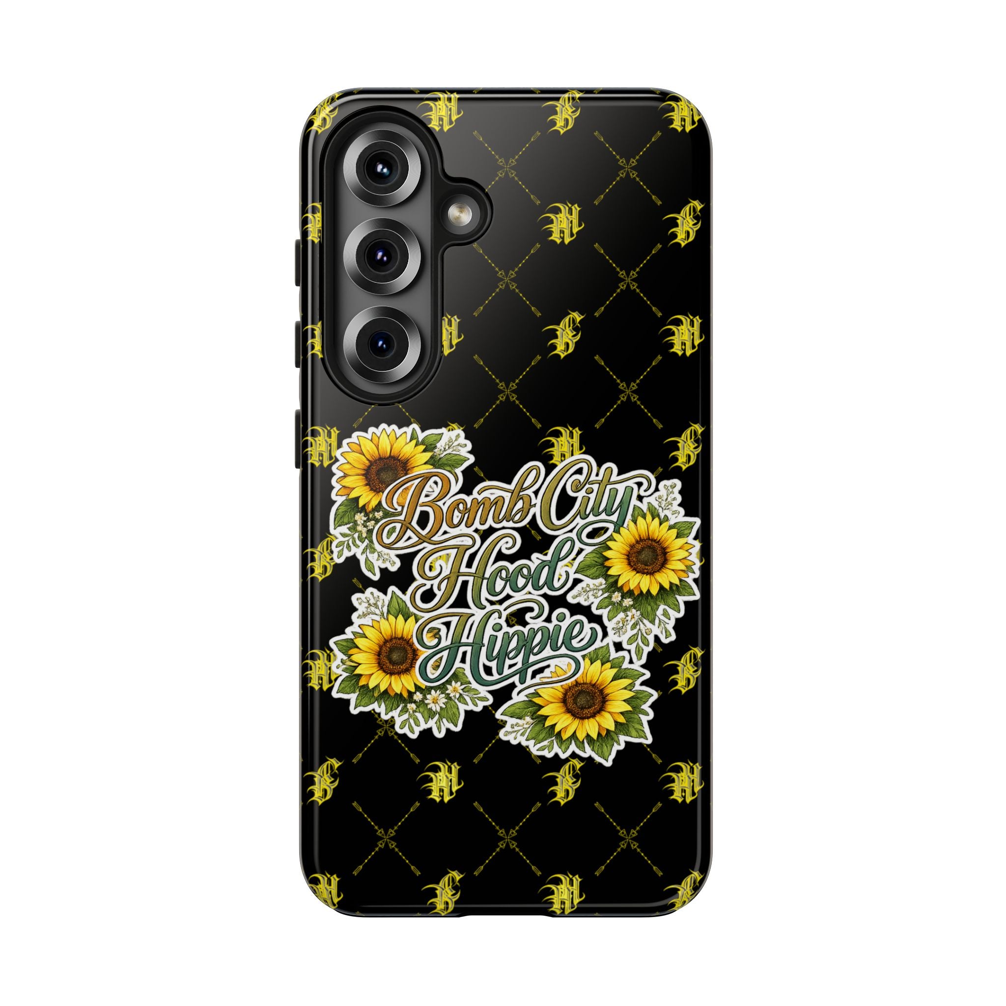 Tough Phone Case — "Bomb City Hood Hippie" Sunflower Protective Phone Cover
