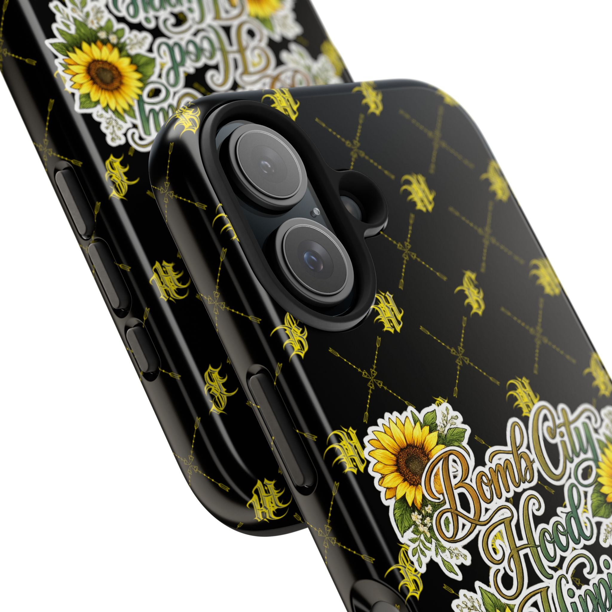 Tough Phone Case — "Bomb City Hood Hippie" Sunflower Protective Phone Cover