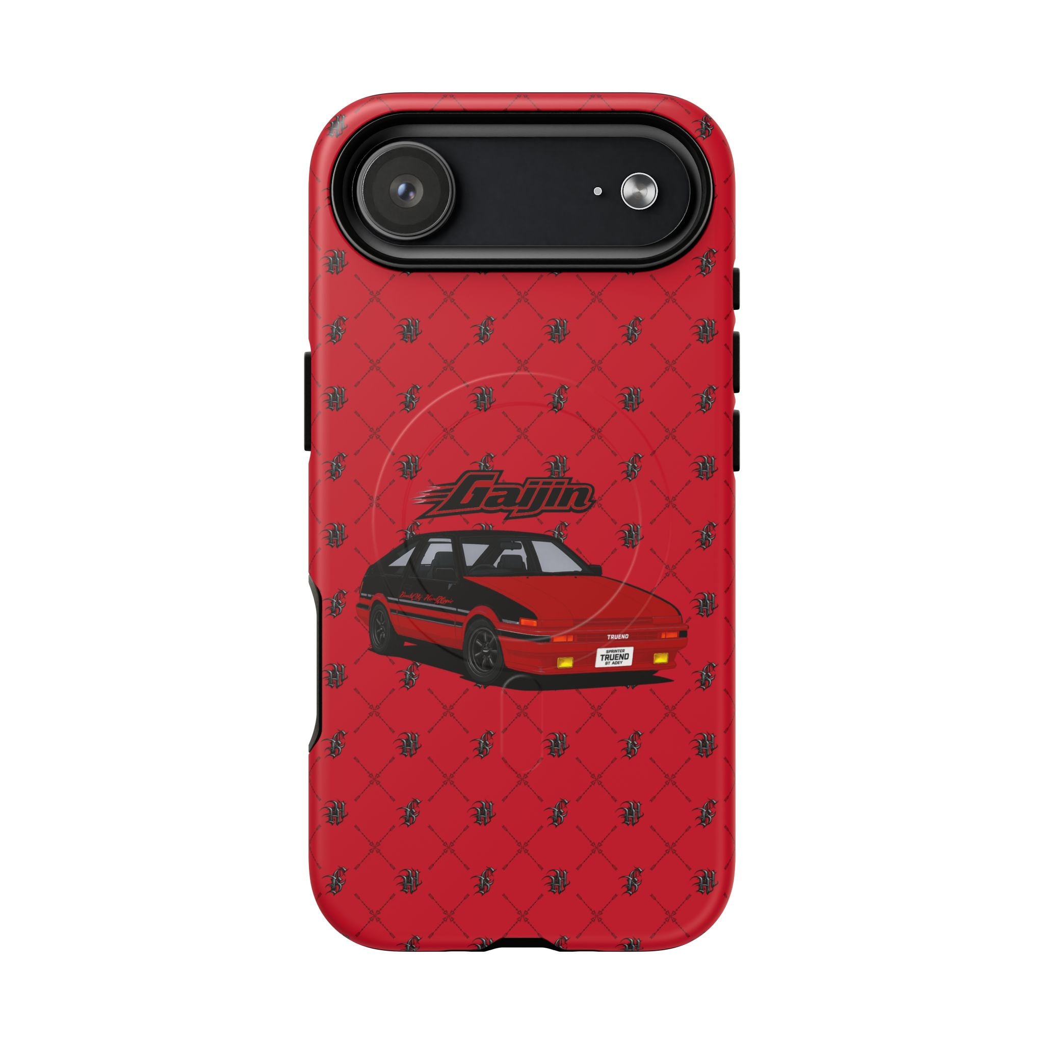 Red Retro Drift Car Tough Magnetic Phone Case — "Gajin" Graphic