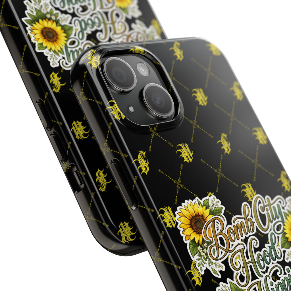 Tough Phone Case — "Bomb City Hood Hippie" Sunflower Protective Phone Cover