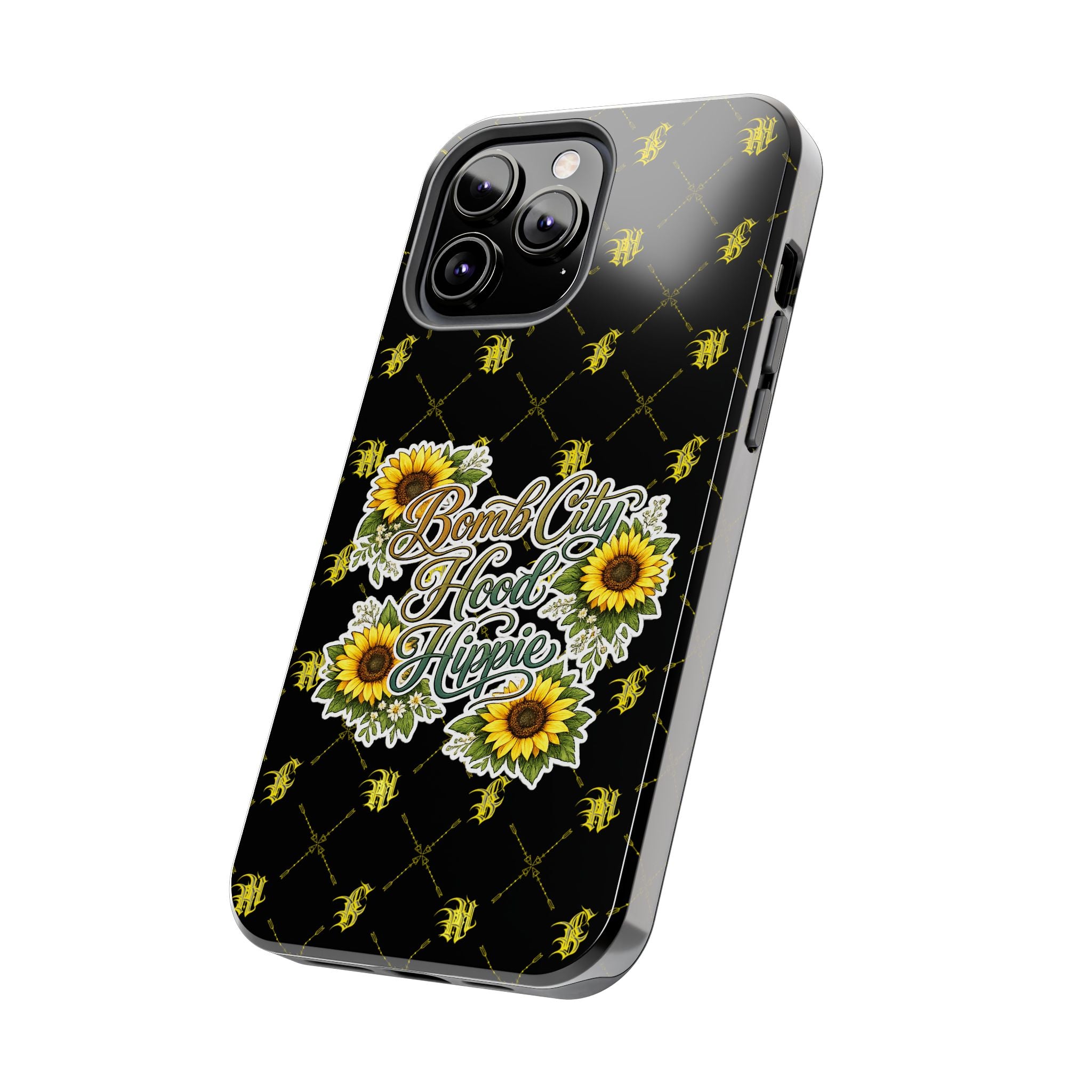 Tough Phone Case — "Bomb City Hood Hippie" Sunflower Protective Phone Cover