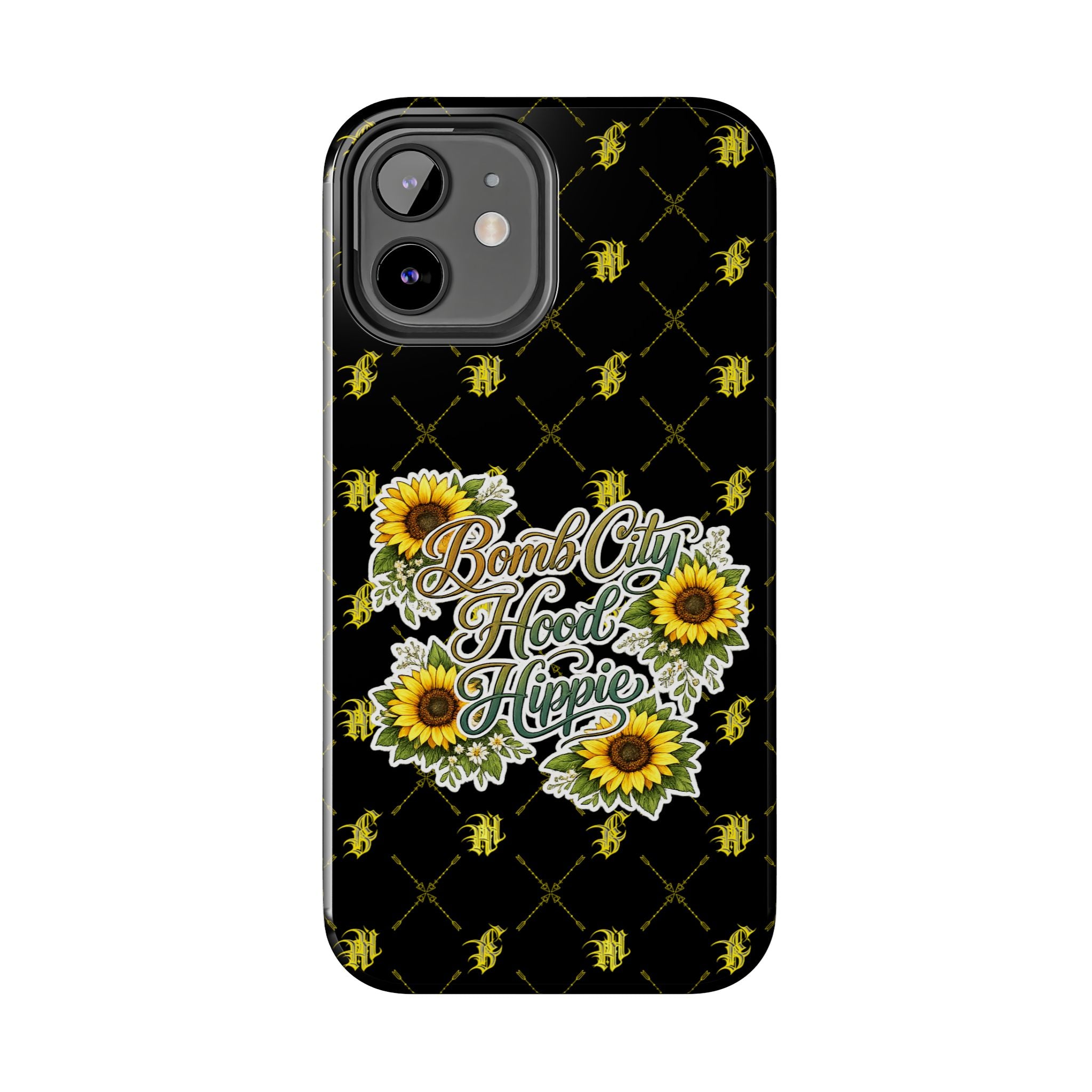 Tough Phone Case — "Bomb City Hood Hippie" Sunflower Protective Phone Cover