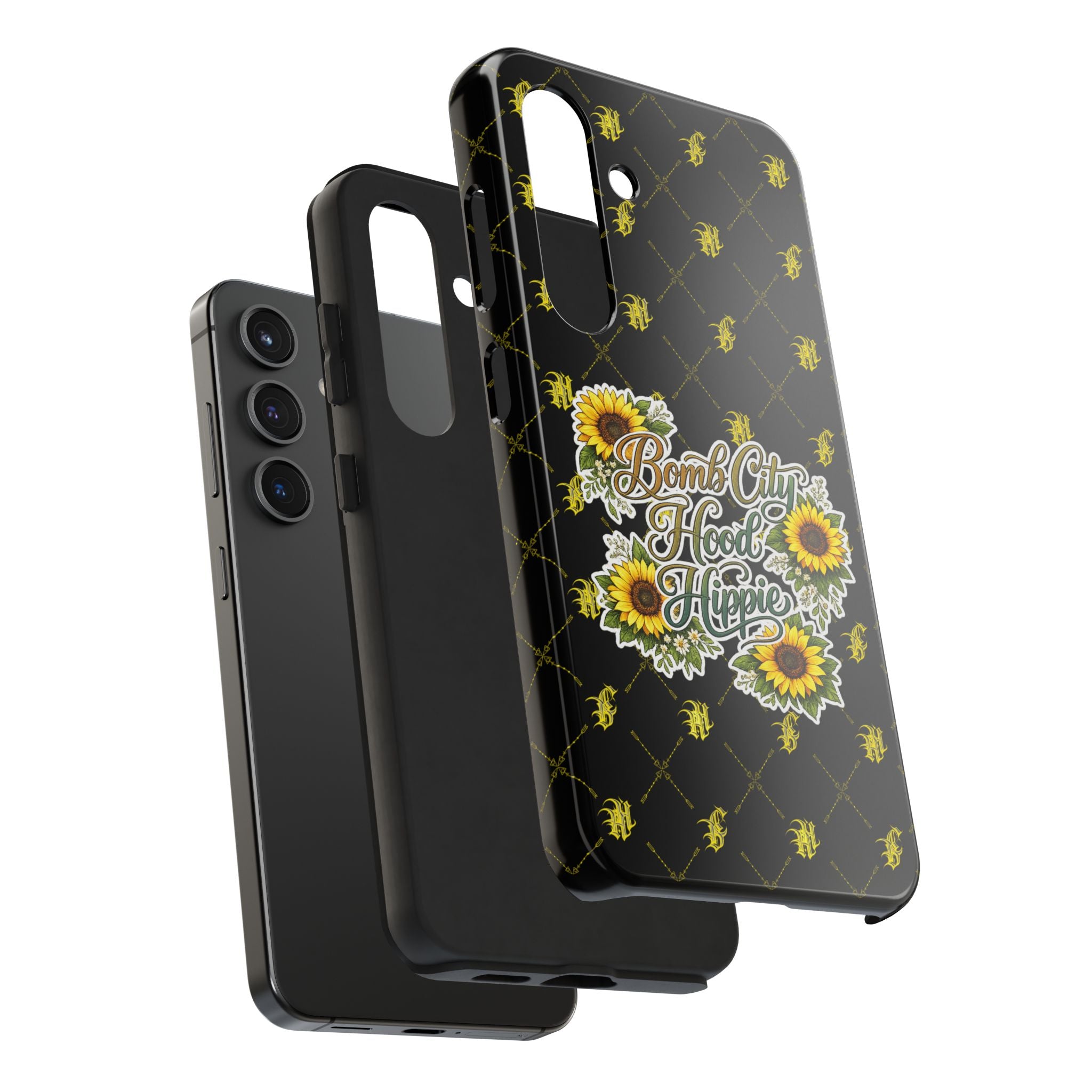 Tough Phone Case — "Bomb City Hood Hippie" Sunflower Protective Phone Cover