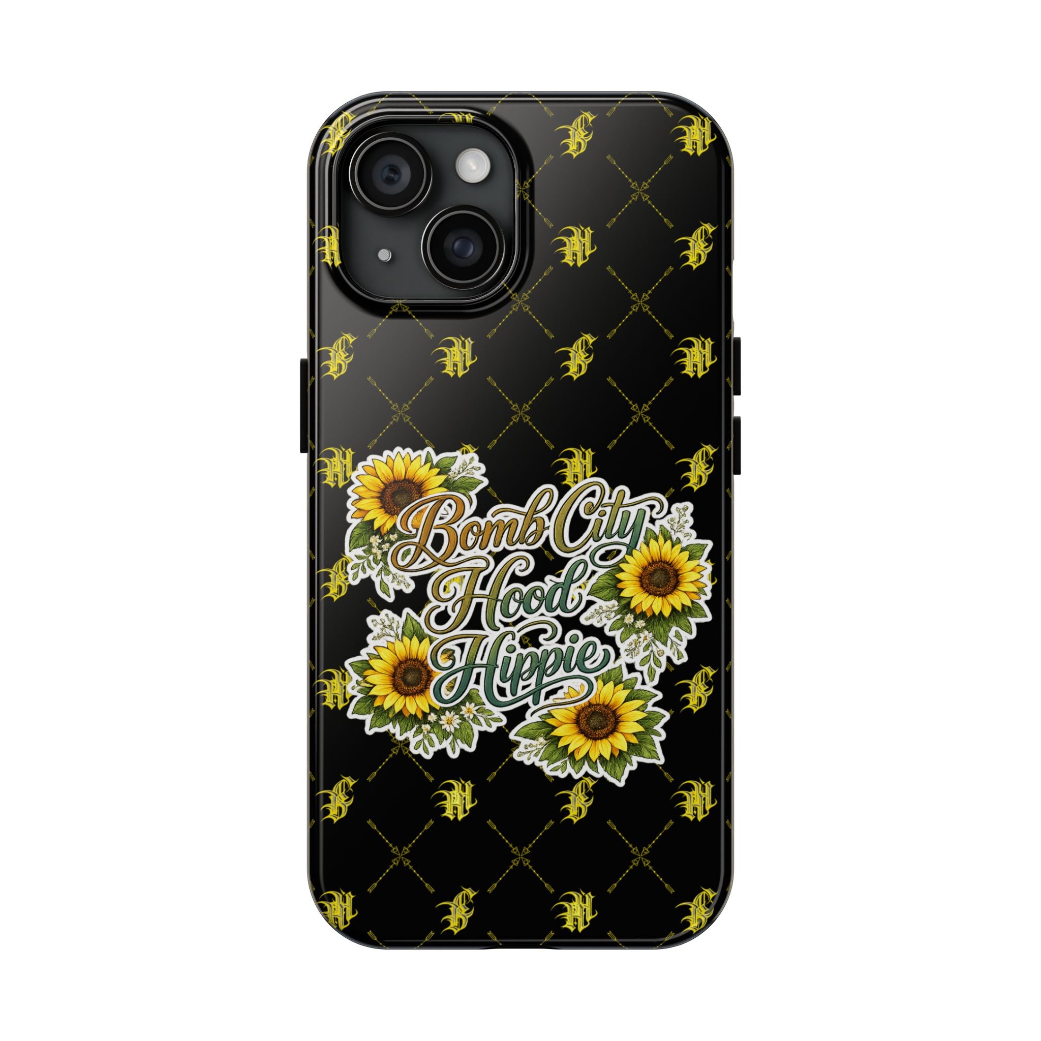 Tough Phone Case — "Bomb City Hood Hippie" Sunflower Protective Phone Cover
