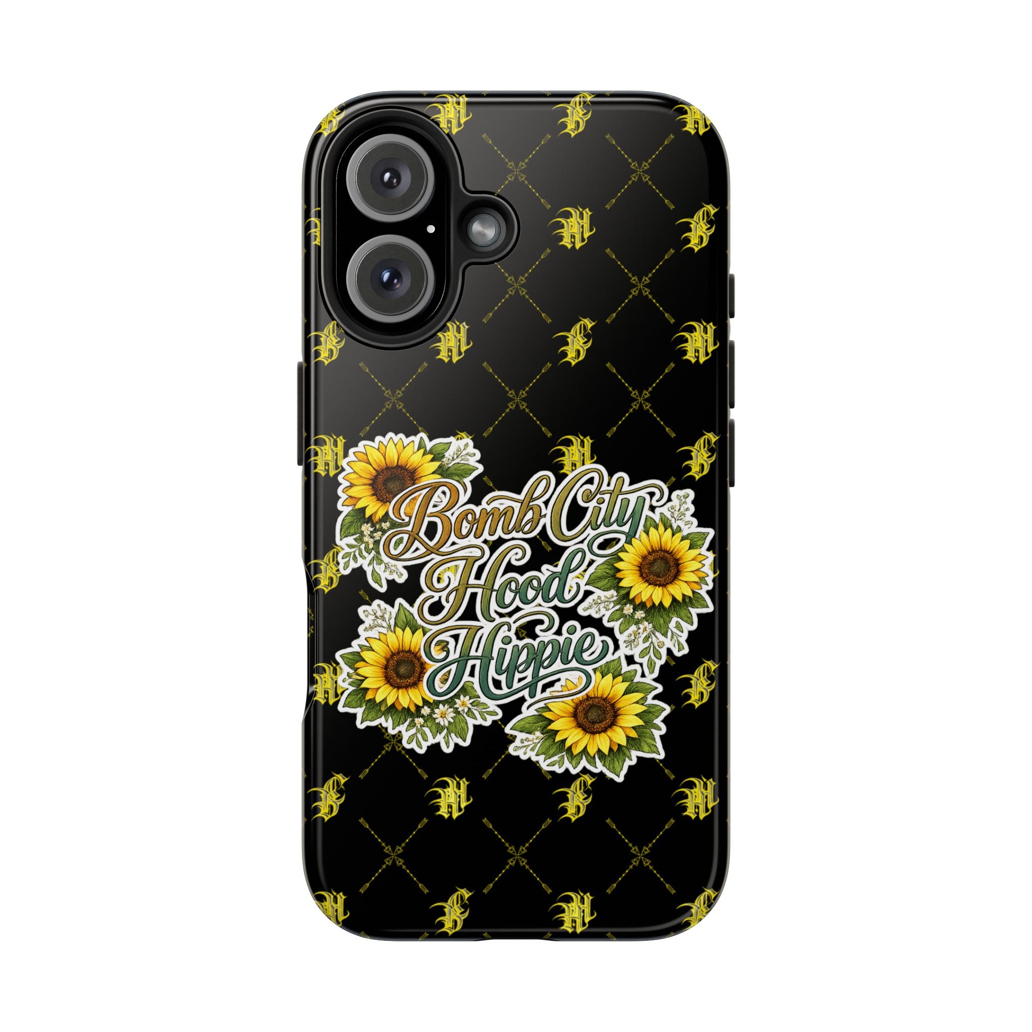 Tough Phone Case — "Bomb City Hood Hippie" Sunflower Protective Phone Cover