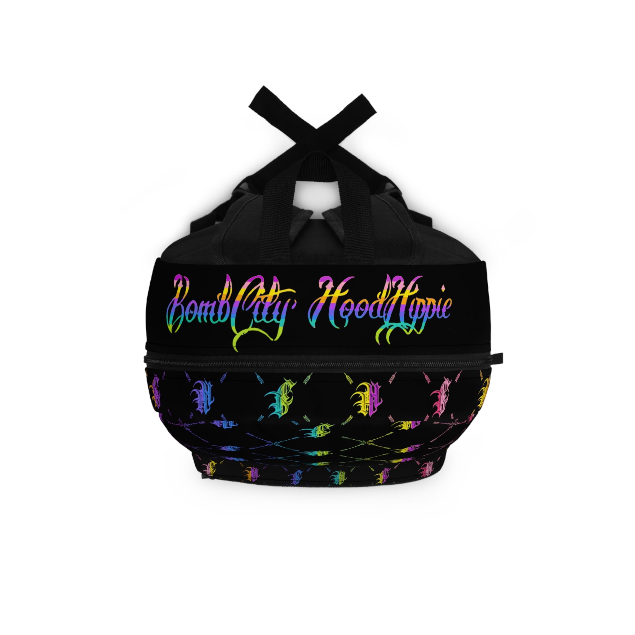 Bomb City Hood Hippie Backpack — Retro Psychedelic Peace Logo School Bag
