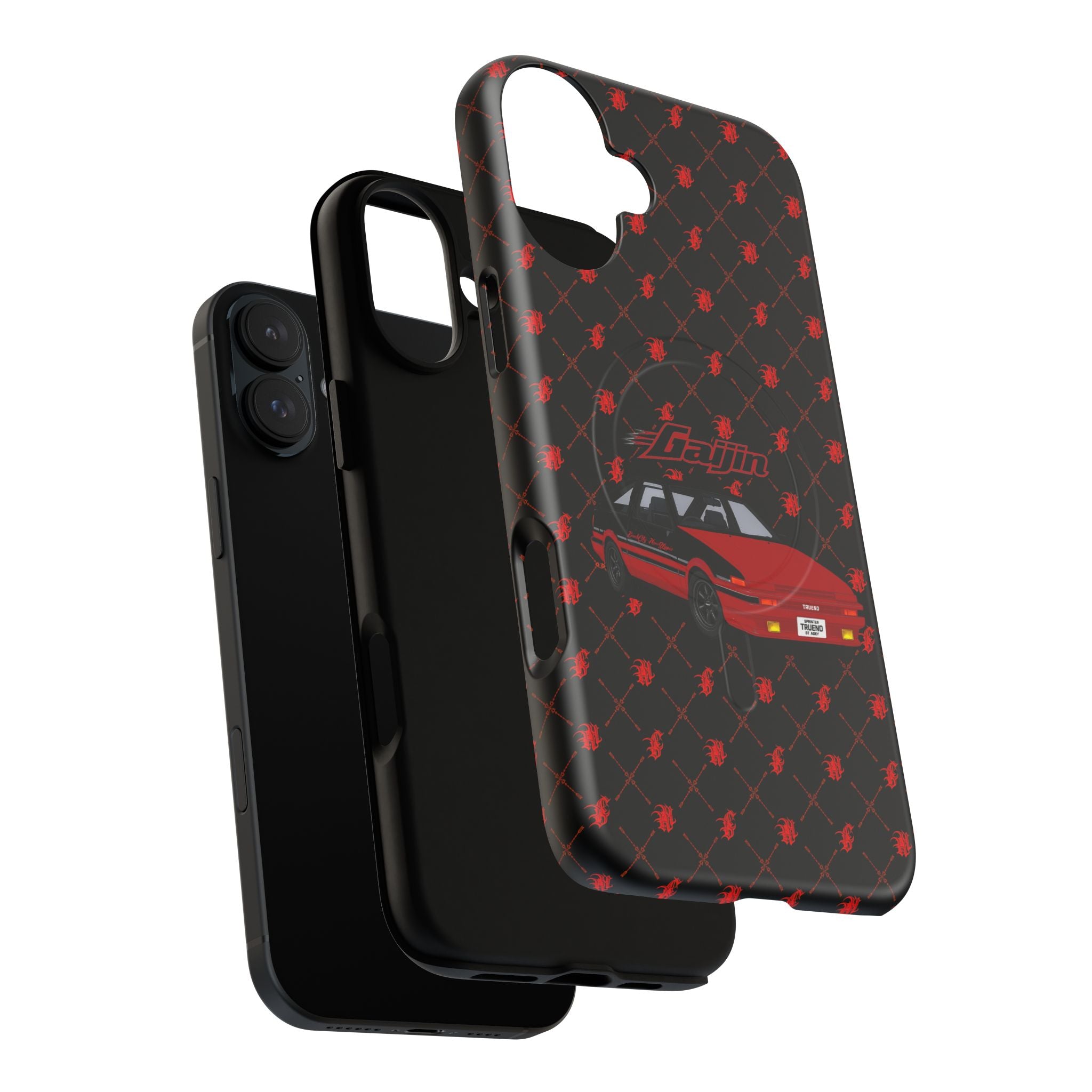 Retro Red Sports Car Tough Magnetic Phone Case — 'Ganja' Graphic