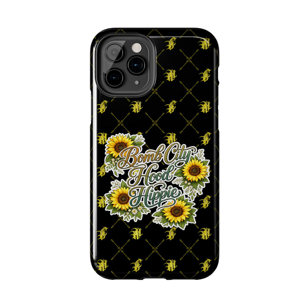 Tough Phone Case — "Bomb City Hood Hippie" Sunflower Protective Phone Cover