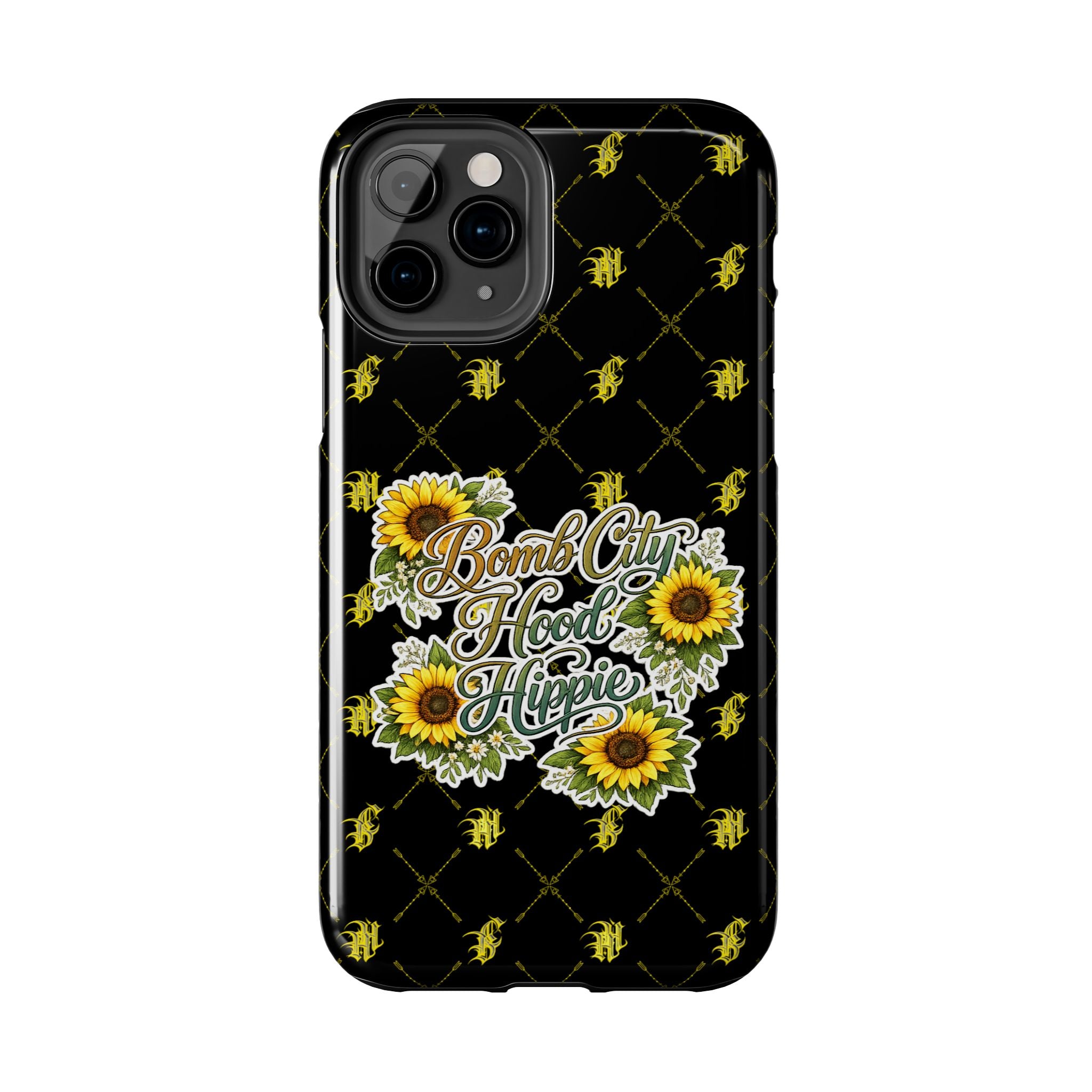 Tough Phone Case — "Bomb City Hood Hippie" Sunflower Protective Phone Cover
