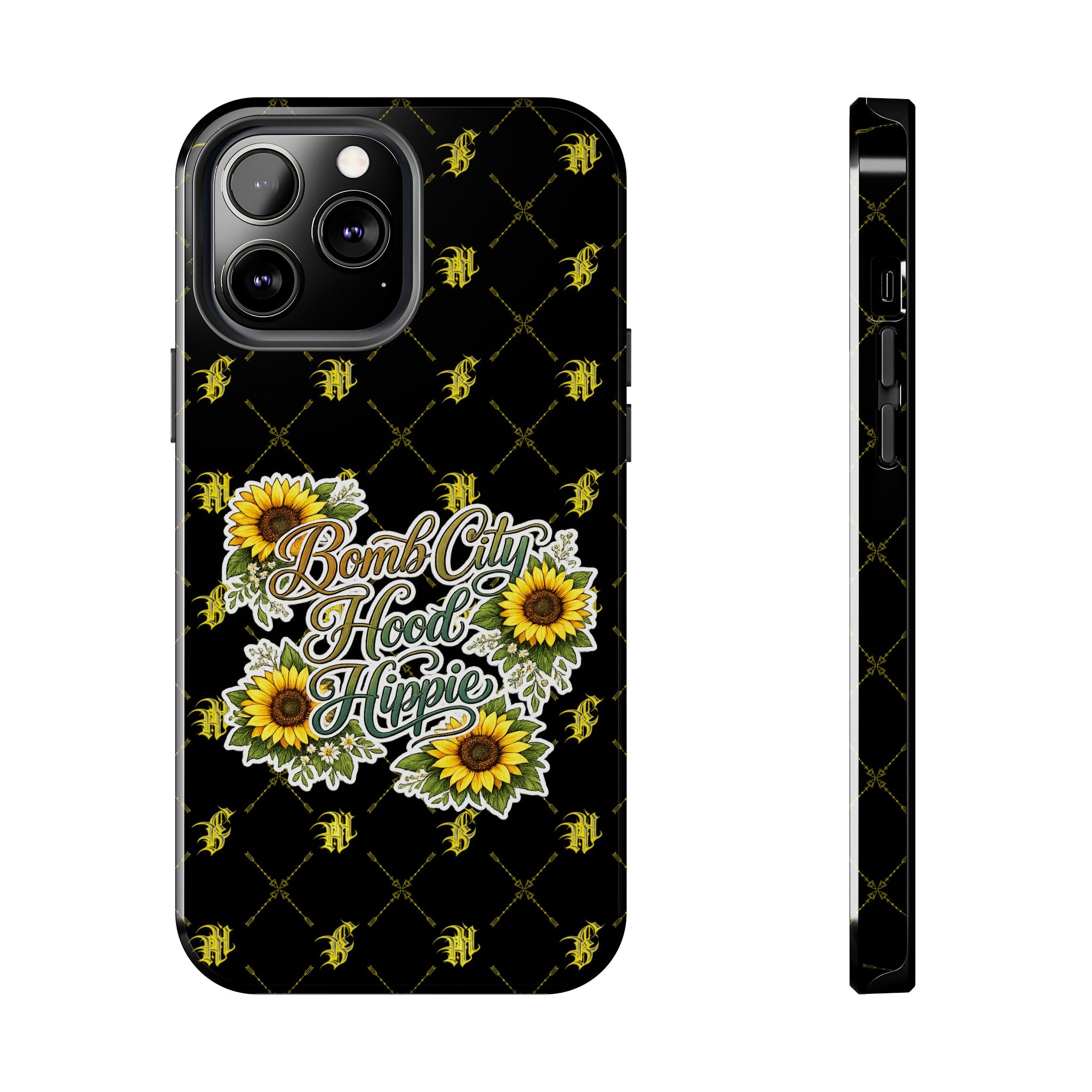 Tough Phone Case — "Bomb City Hood Hippie" Sunflower Protective Phone Cover